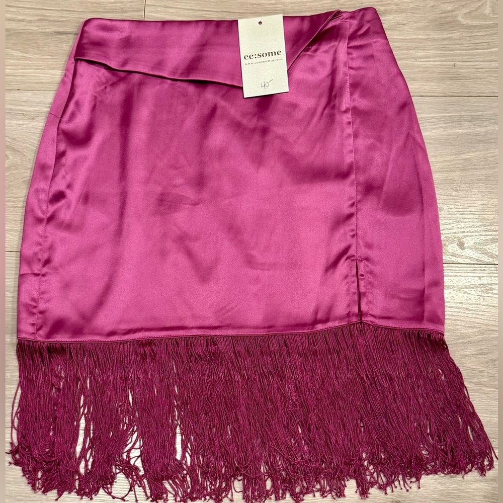 Satin Fringe Skirt - NEW